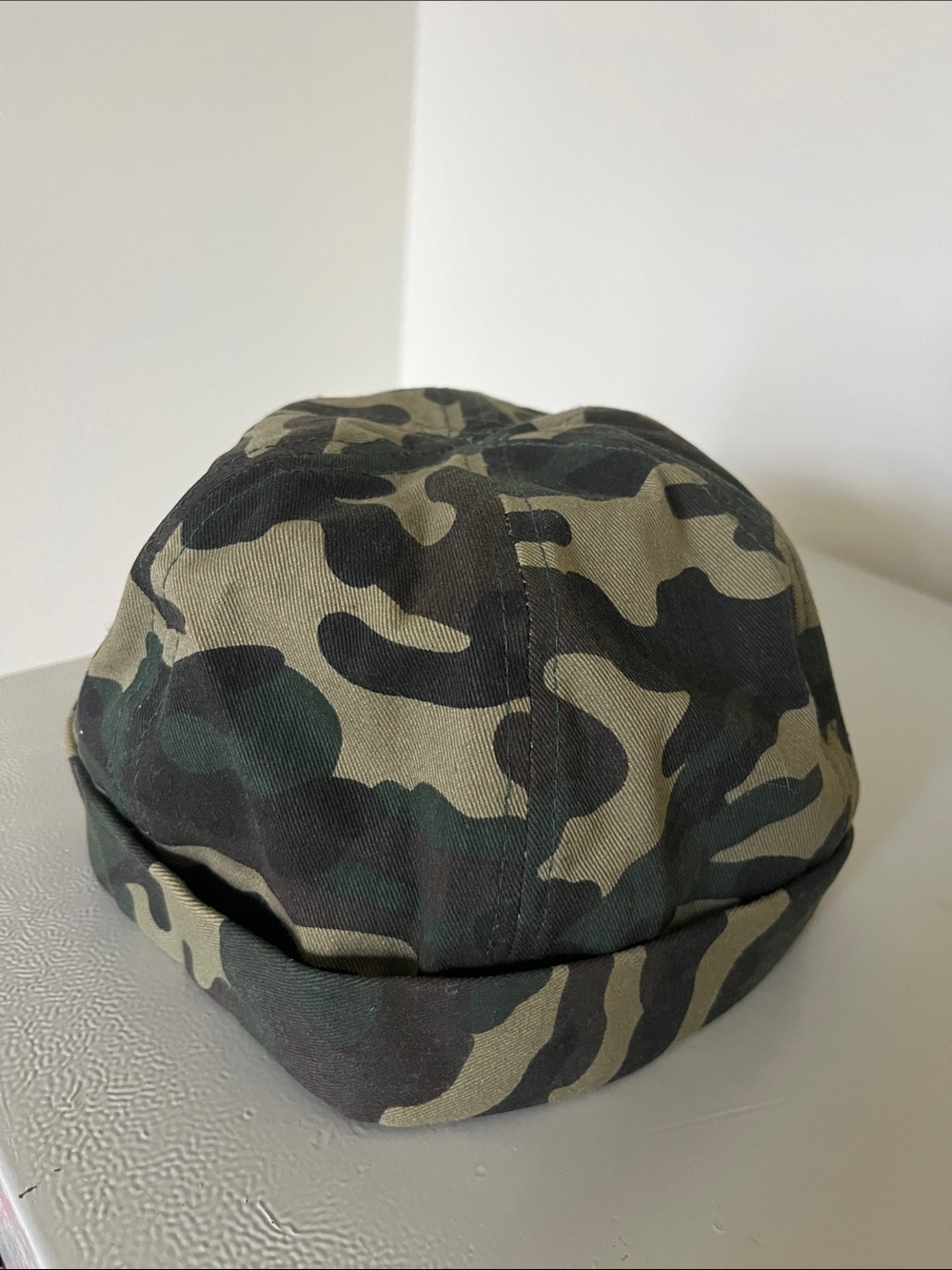 Crown Camouflage Beanie Hat in Green and Black